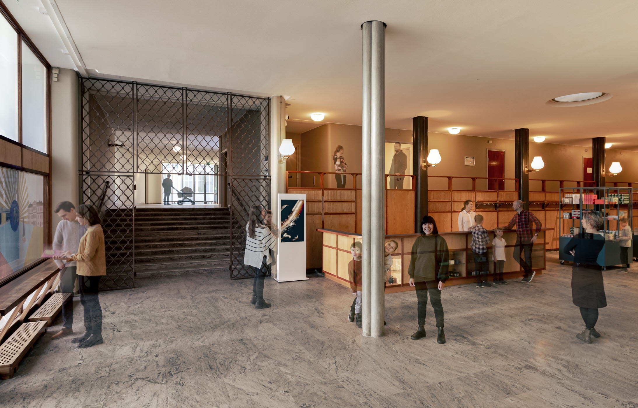 Museets entréhall efter nybyggnationen 2022